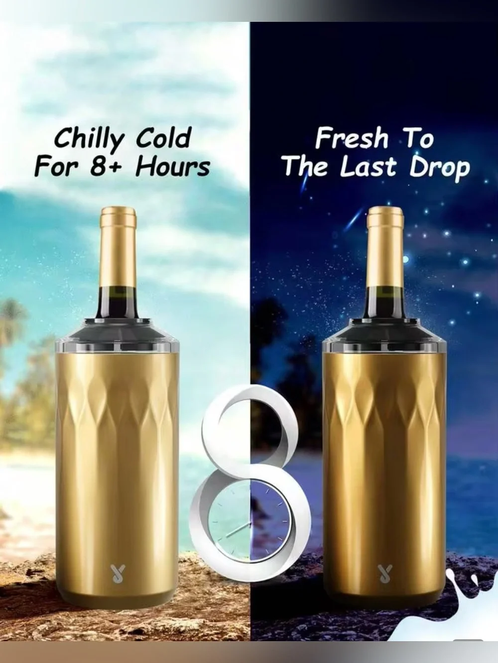 Meoky 40oz Wine Chiller Portable, Stainless